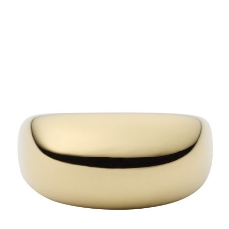 Fossil Ellis Domed Collection Gold-Tone Stainless Steel Band Ring - Preorder