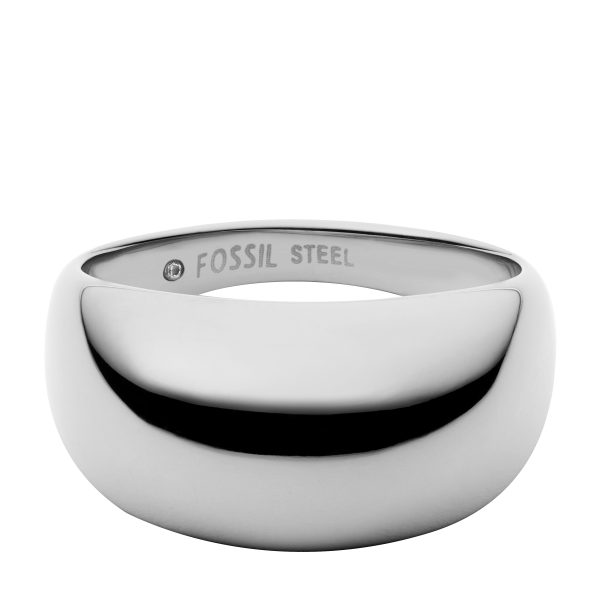 Fossil Ellis Domed Collection Stainless Steel Band Ring - Preorder