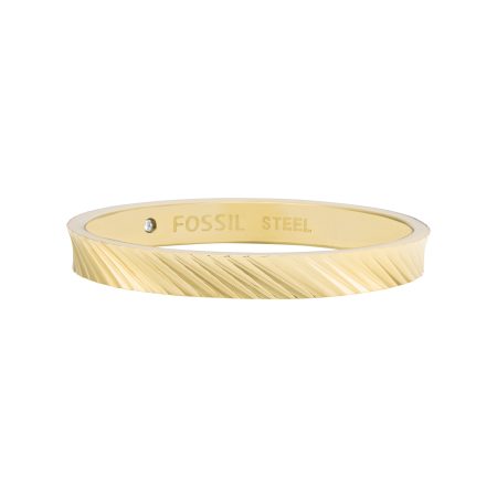 Fossil Harlow Linear Texture Gold-Tone Stainless Steel Band Ring - Preorder