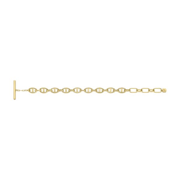Fossil Heritage D-Link Gold-Tone Stainless Steel Chain Bracelet - Preorder