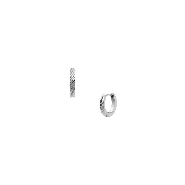 Fossil Harlow Linear Texture Stainless Steel Hoop Earrings - Preorder