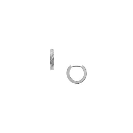 Fossil Harlow Linear Texture Stainless Steel Hoop Earrings - Preorder