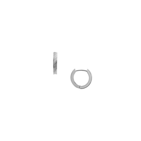 Fossil Harlow Linear Texture Stainless Steel Hoop Earrings - Preorder