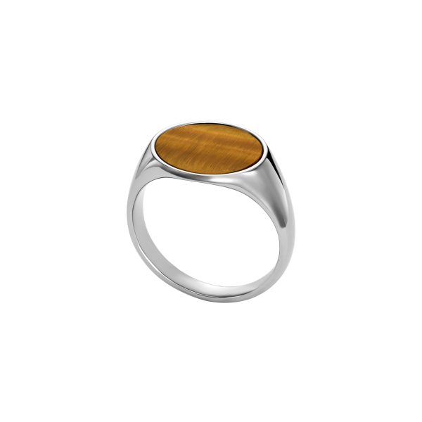 Fossil Ellis Signet Collection Brown Tiger's Eye Signet Ring - Preorder