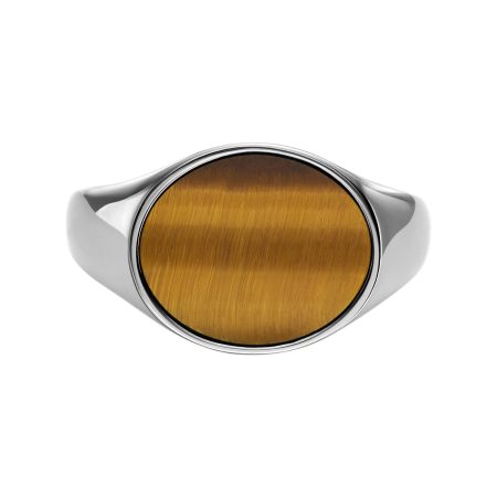 Fossil Ellis Signet Collection Brown Tiger's Eye Signet Ring - Preorder