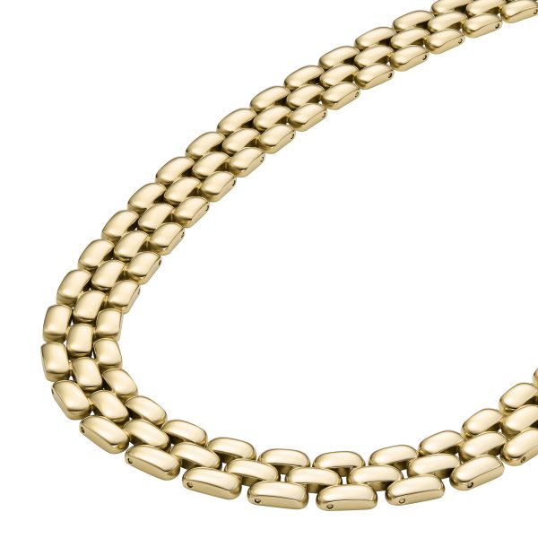 Fossil Arden Watch Links Gold-Tone Stainless Steel Chain Necklace - Preorder