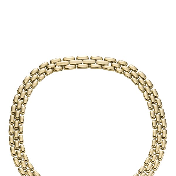 Fossil Arden Watch Links Gold-Tone Stainless Steel Chain Necklace - Preorder