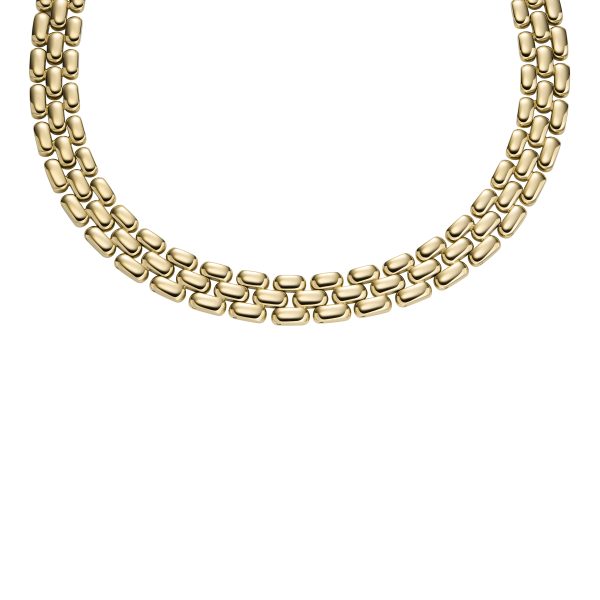 Fossil Arden Watch Links Gold-Tone Stainless Steel Chain Necklace - Preorder