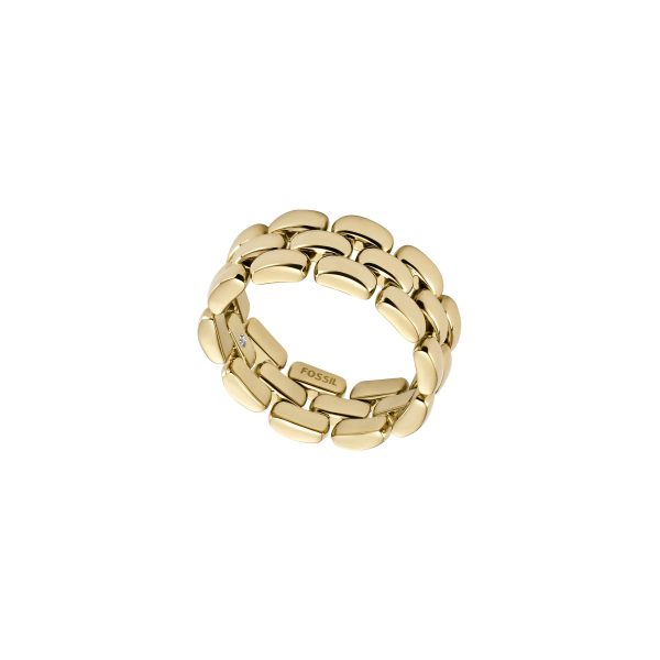 Fossil Arden Watch Links Gold-Tone Stainless Steel Band Ring - Preorder