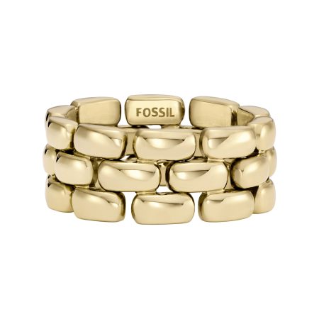 Fossil Arden Watch Links Gold-Tone Stainless Steel Band Ring - Preorder