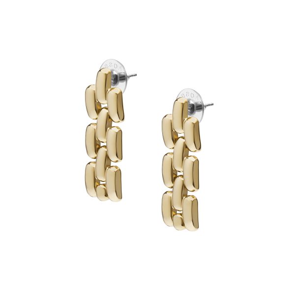 Fossil Arden Watch Links Gold-Tone Stainless Steel Drop Earrings - Preorder