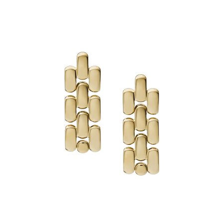 Fossil Arden Watch Links Gold-Tone Stainless Steel Drop Earrings - Preorder