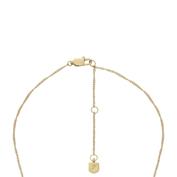 Fossil Sutton Evil Eye Gold-Tone Stainless Steel Pendant Necklace - Preorder