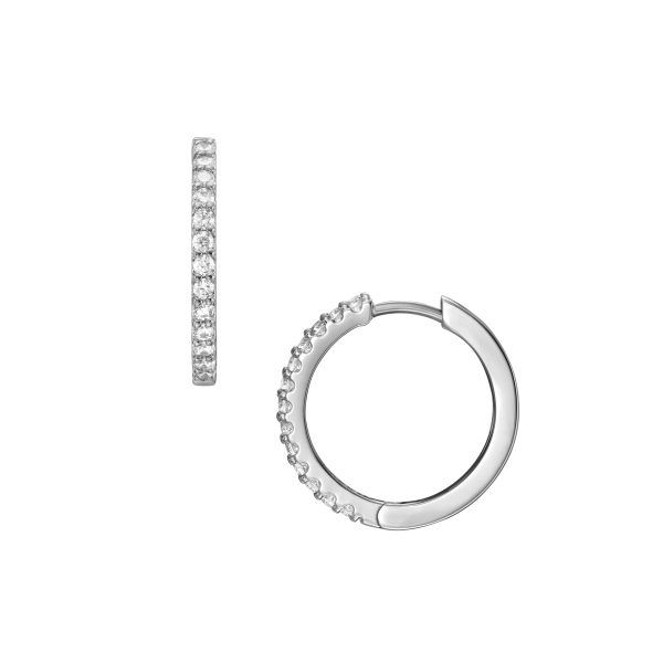 Fossil Ellis Pavé Glitz Stainless Steel Hoop Earrings - Preorder