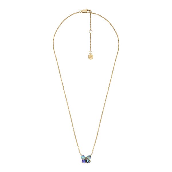 Fossil Sutton Butterfly Wings Multicolor Abalone Pendant Necklace - Preorder