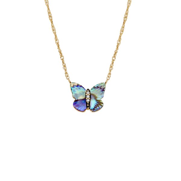 Fossil Sutton Butterfly Wings Multicolor Abalone Pendant Necklace - Preorder