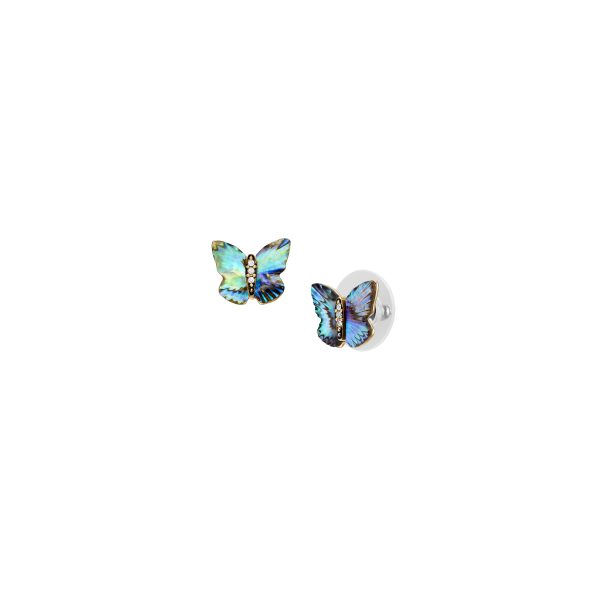 Fossil Sutton Butterfly Wings Multicolor Abalone Stud Earrings - Preorder