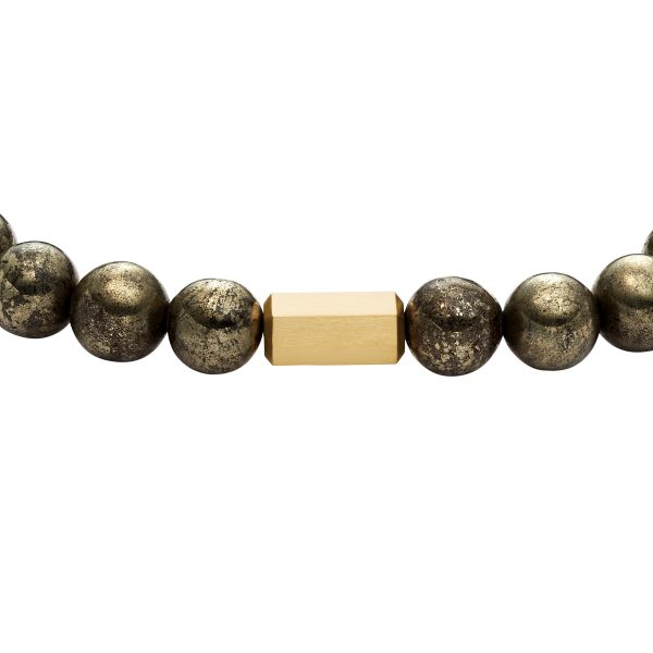 Fossil Galaxy Beads Gray Pyrite Beaded Bracelet - Preorder