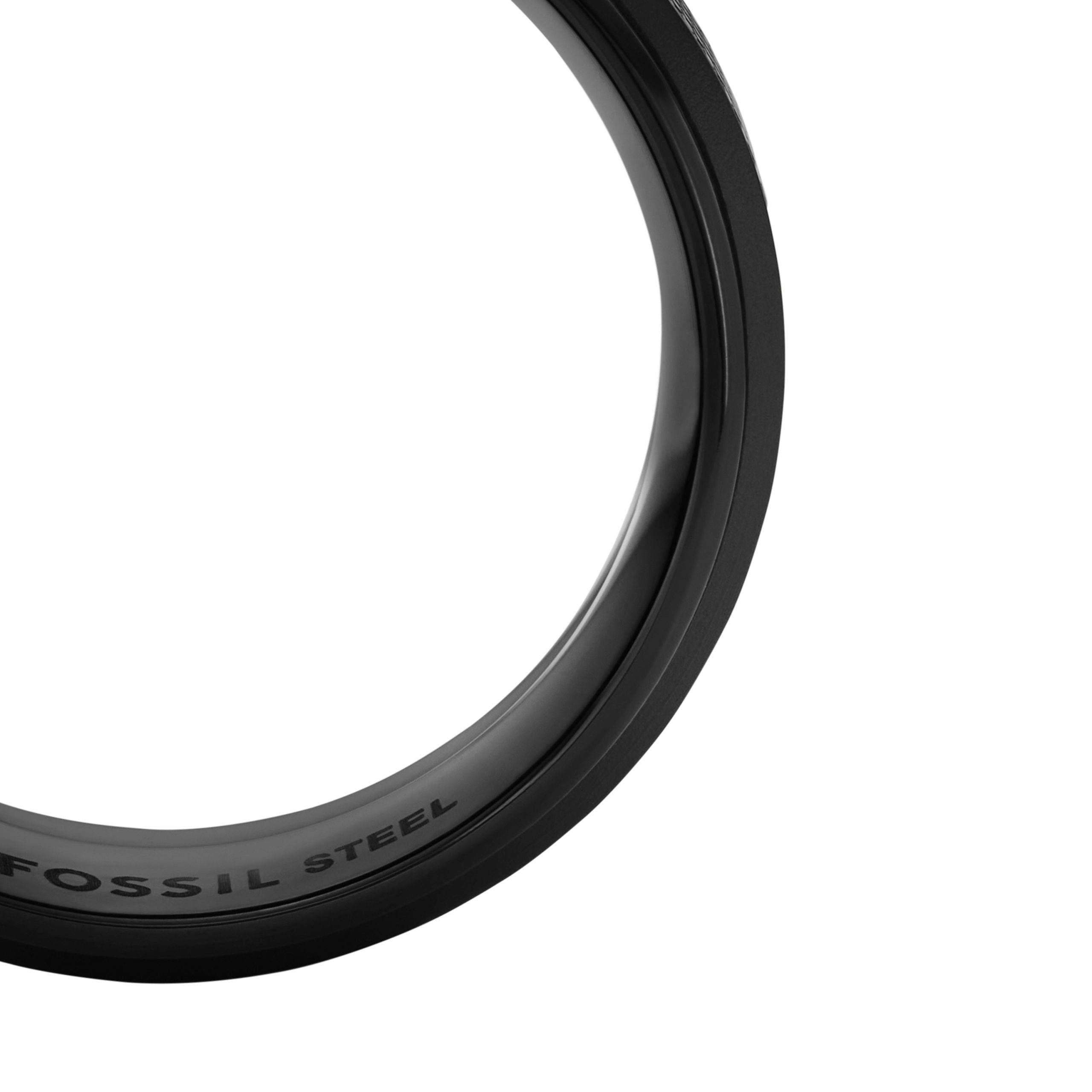 Fossil Machine Knurled Texture Black Stainless Steel Band Ring - Preorder - Image 4