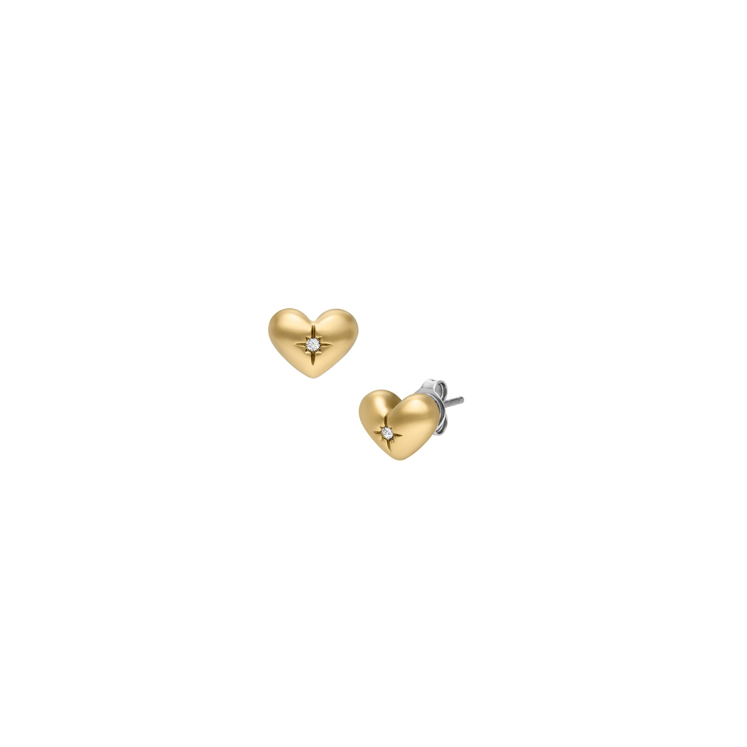 Fossil Sadie All My Love Gold-Tone Stainless Steel Heart Stud Earrings - Preorder - Image 6