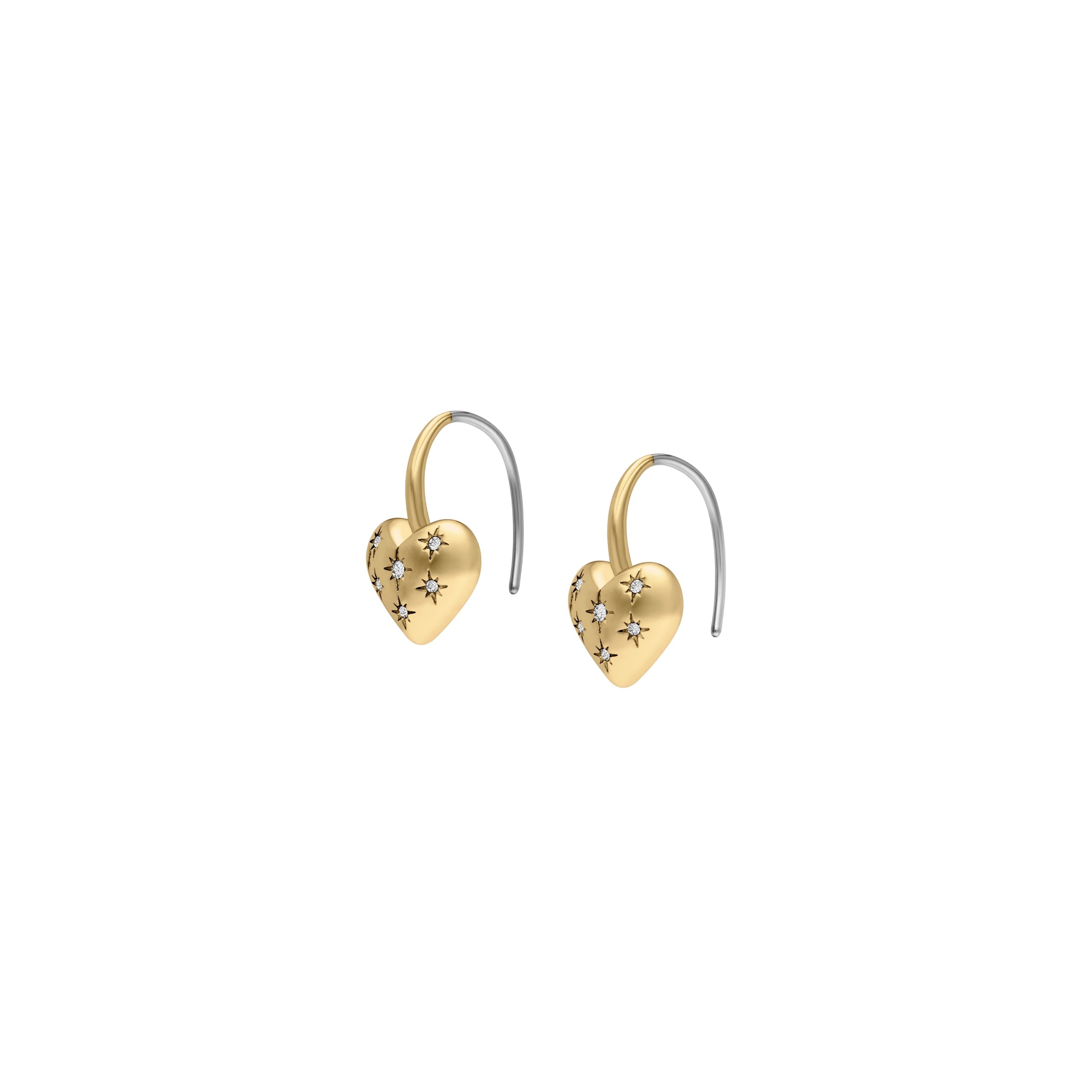 Fossil Sadie All My Love Gold-Tone Stainless Steel Heart Drop Earrings - Preorder - Image 7