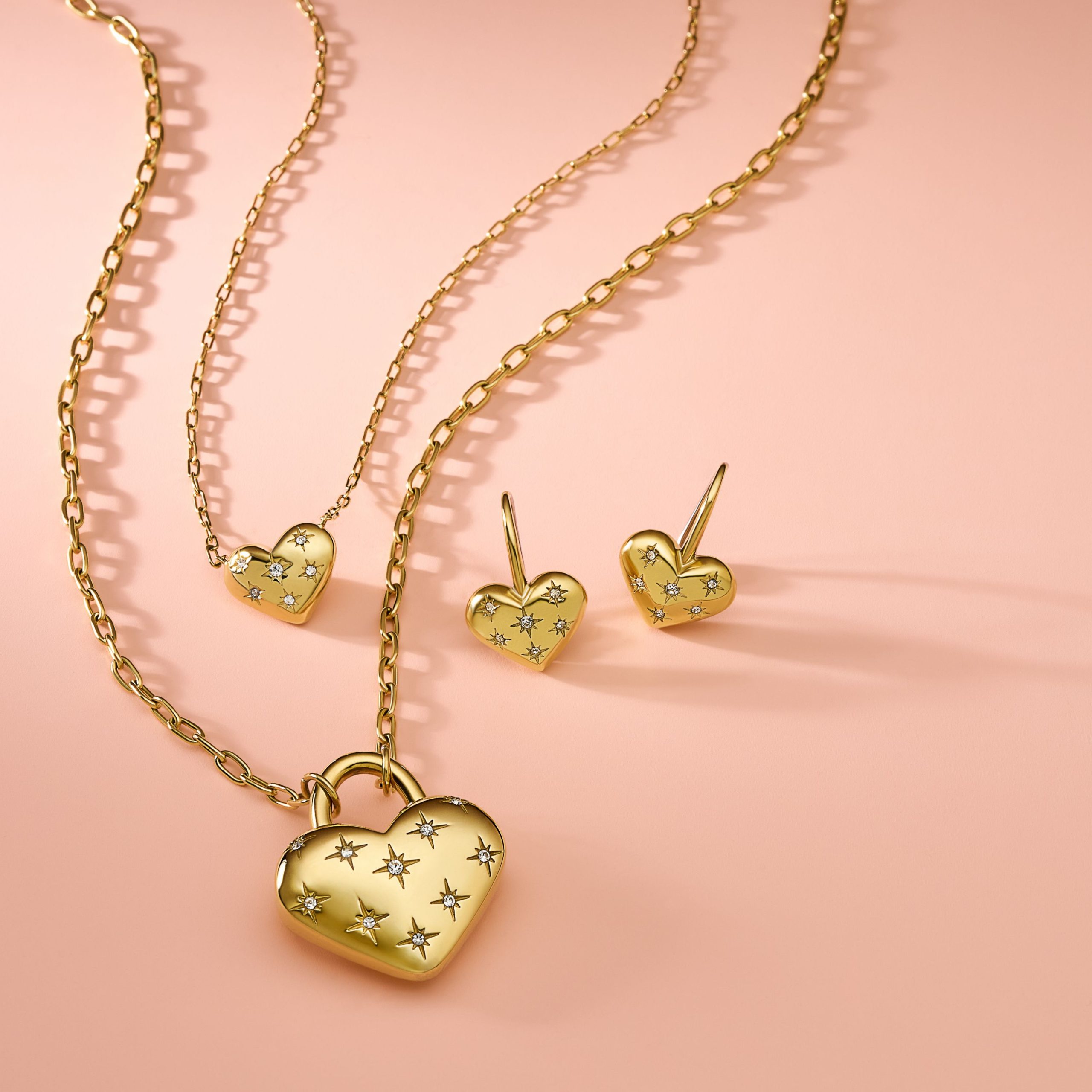 Fossil Sadie All My Love Gold-Tone Stainless Steel Heart Drop Earrings - Preorder - Image 8