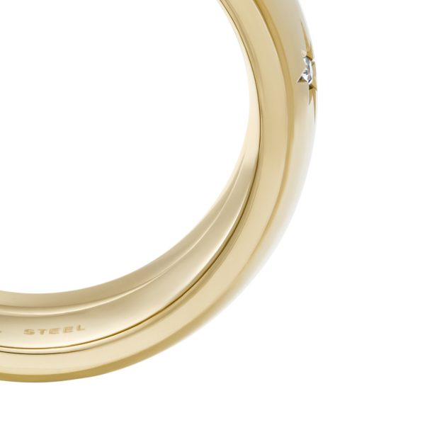 Fossil Sadie Shine Bright Gold-Tone Stainless Steel Fidget Band Ring - Preorder