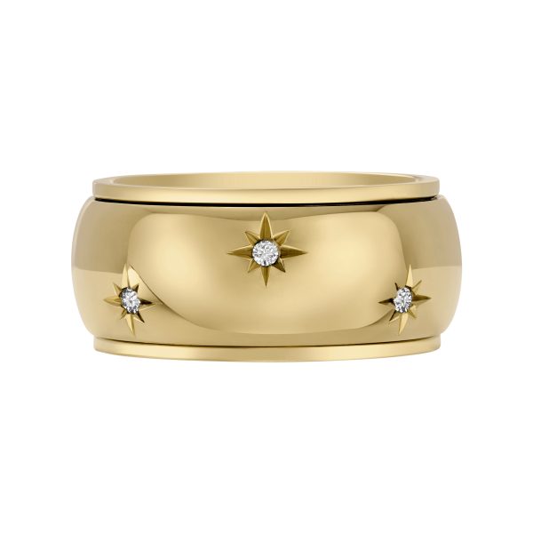 Fossil Sadie Shine Bright Gold-Tone Stainless Steel Fidget Band Ring - Preorder