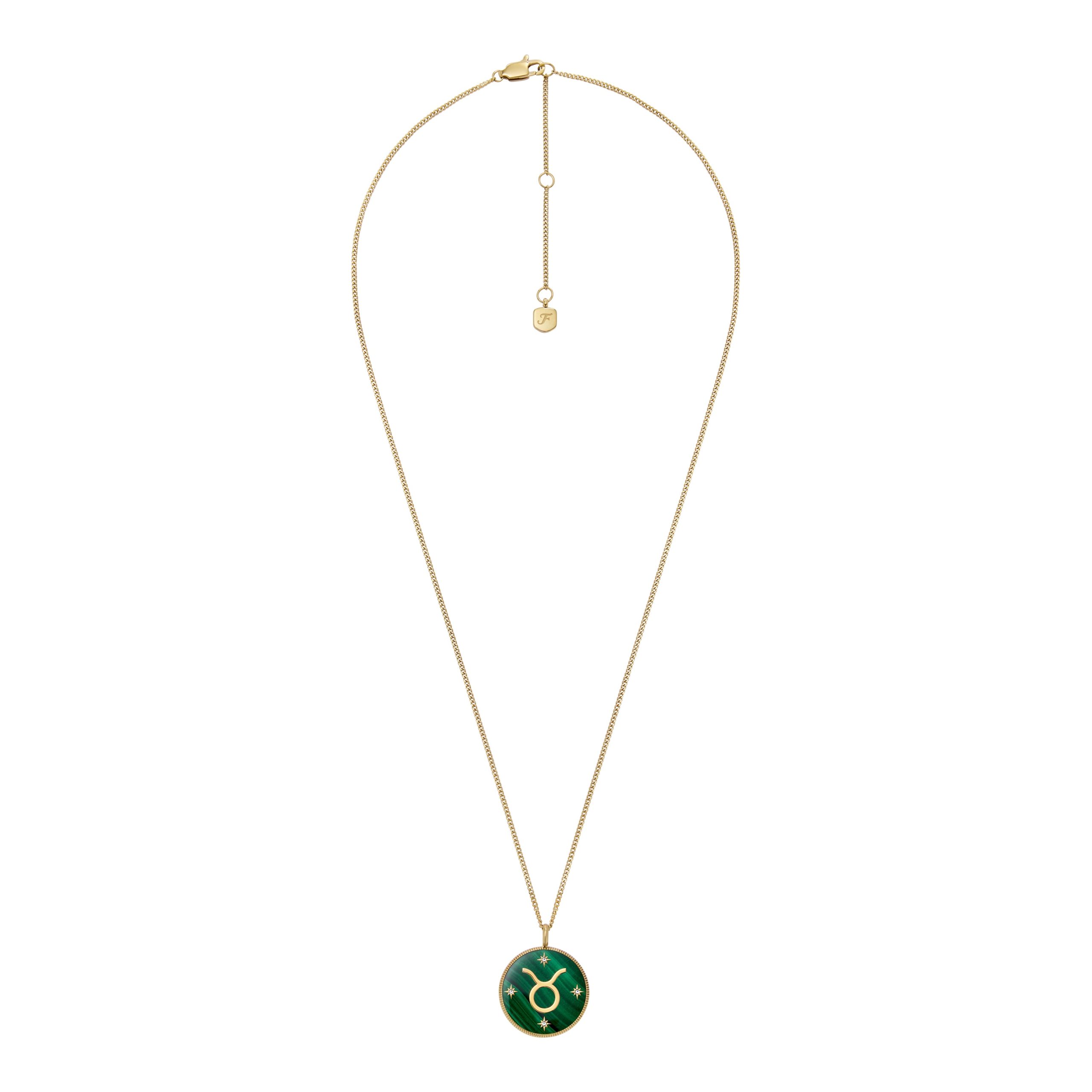 Fossil Taurus Sutton Zodiac Gold-Tone Stainless Steel Green Malachite Pendant Necklace - Preorder - Image 7