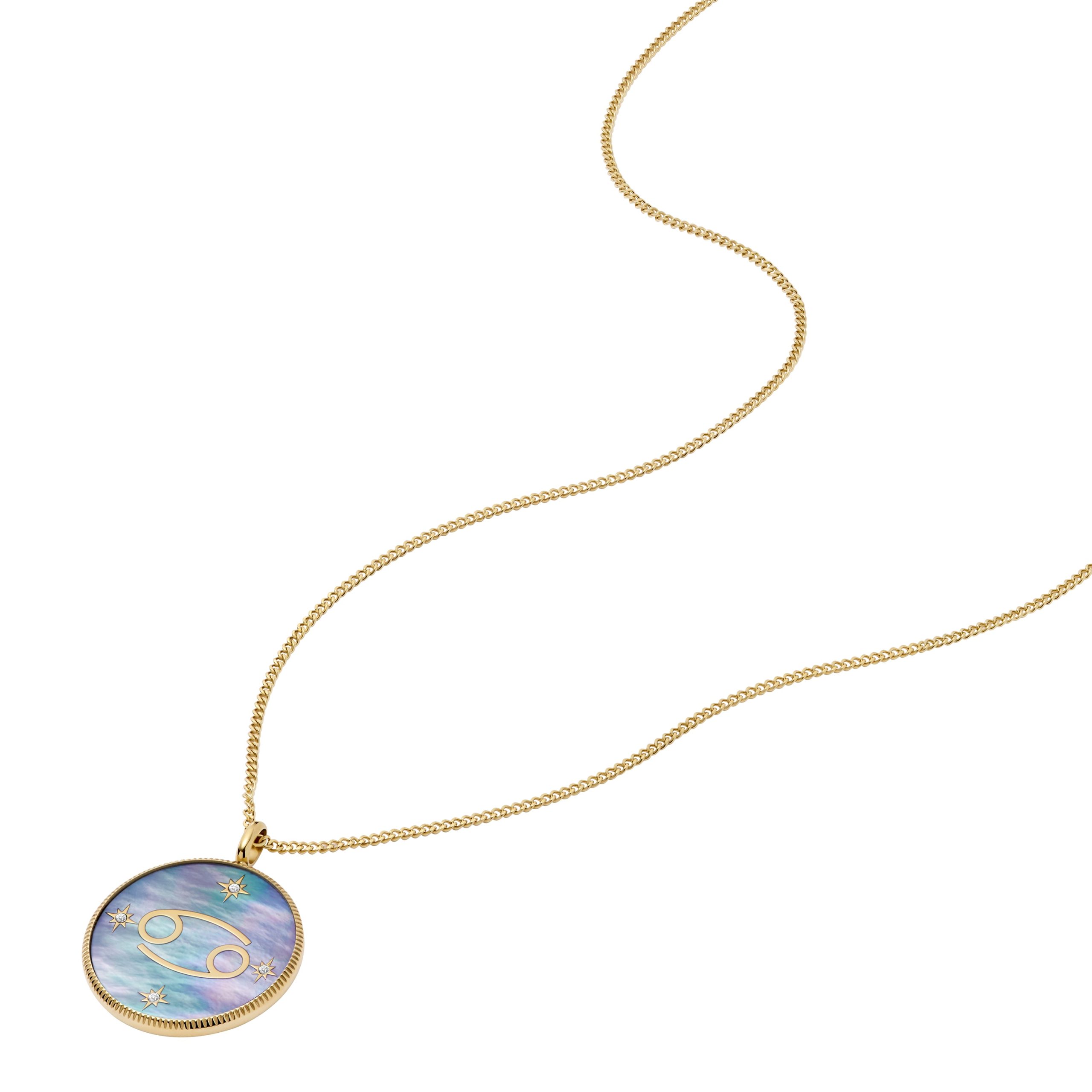 Fossil Cancer Sutton Zodiac Gold-Tone Stainless Steel Black Mother-of-Pearl Pendant Necklace - Preorder - Image 6
