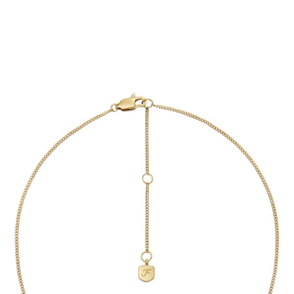 Fossil Aries Sutton Zodiac Gold-Tone Stainless Steel Red Carnelian Pendant Necklace - Preorder