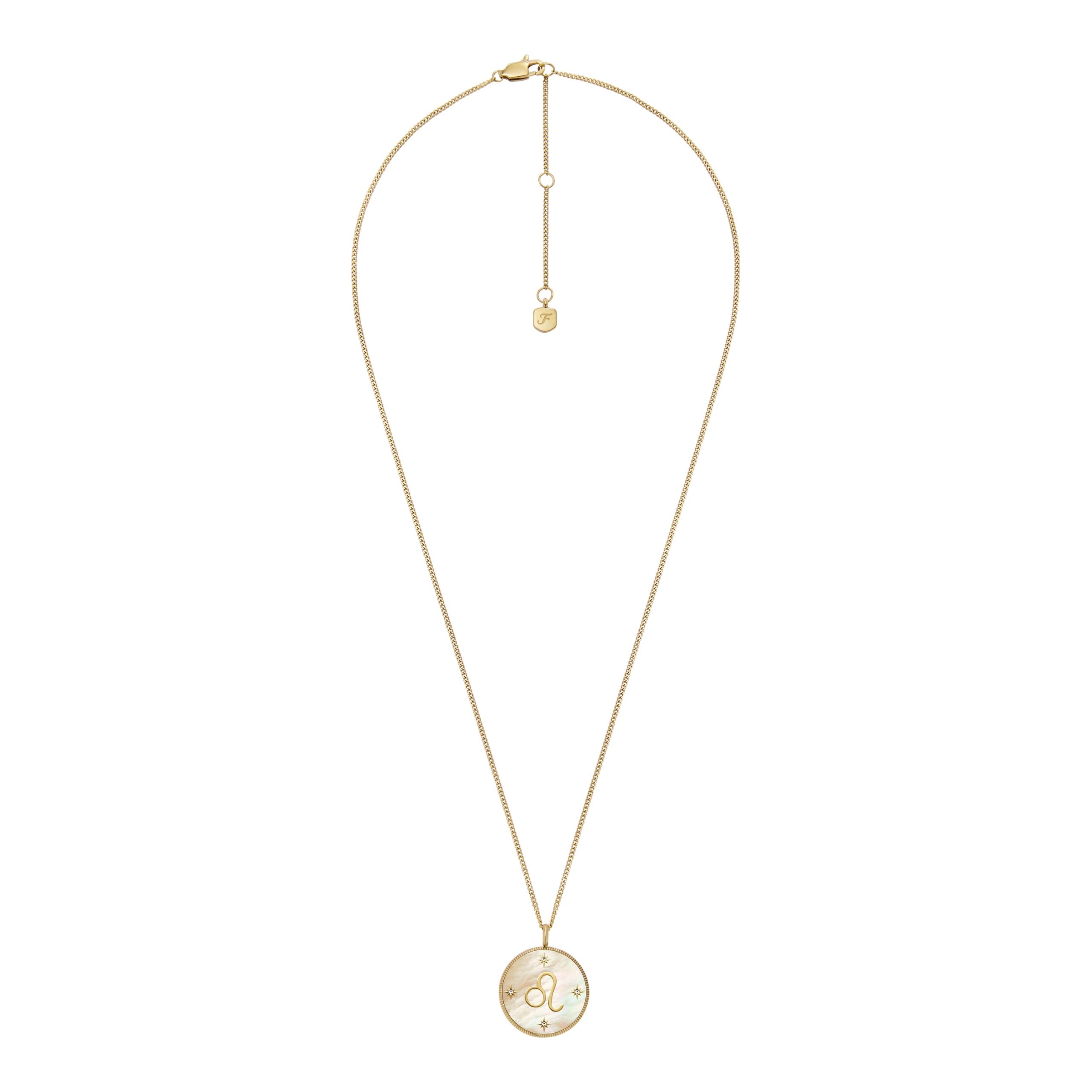 Fossil Leo Sutton Zodiac Gold-Tone Stainless Steel Gold Mother-of-Pearl Pendant Necklace - Preorder - Image 7