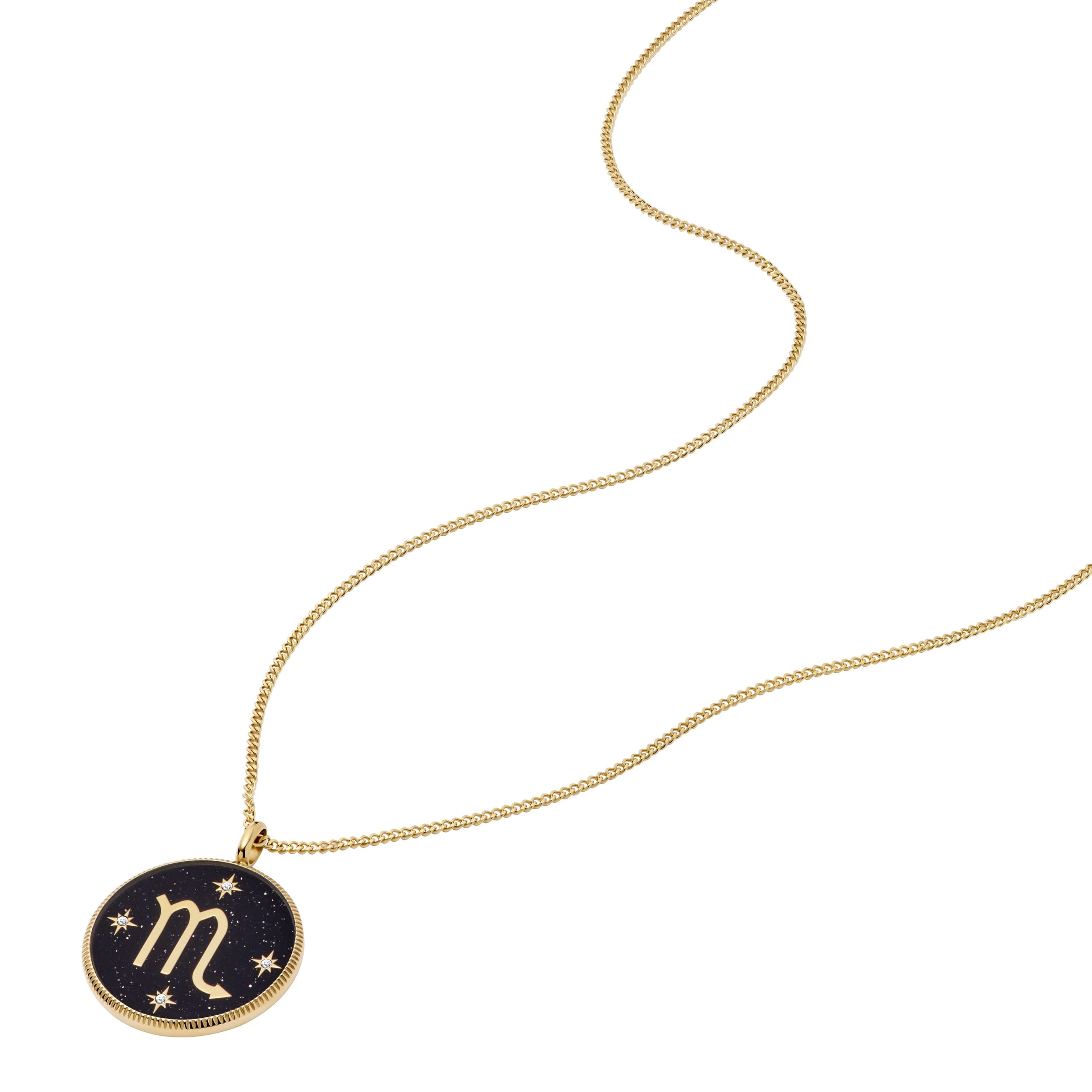 Fossil Scorpio Sutton Zodiac Gold-Tone Stainless Steel Black Sandstone Pendant Necklace - Preorder - Image 6