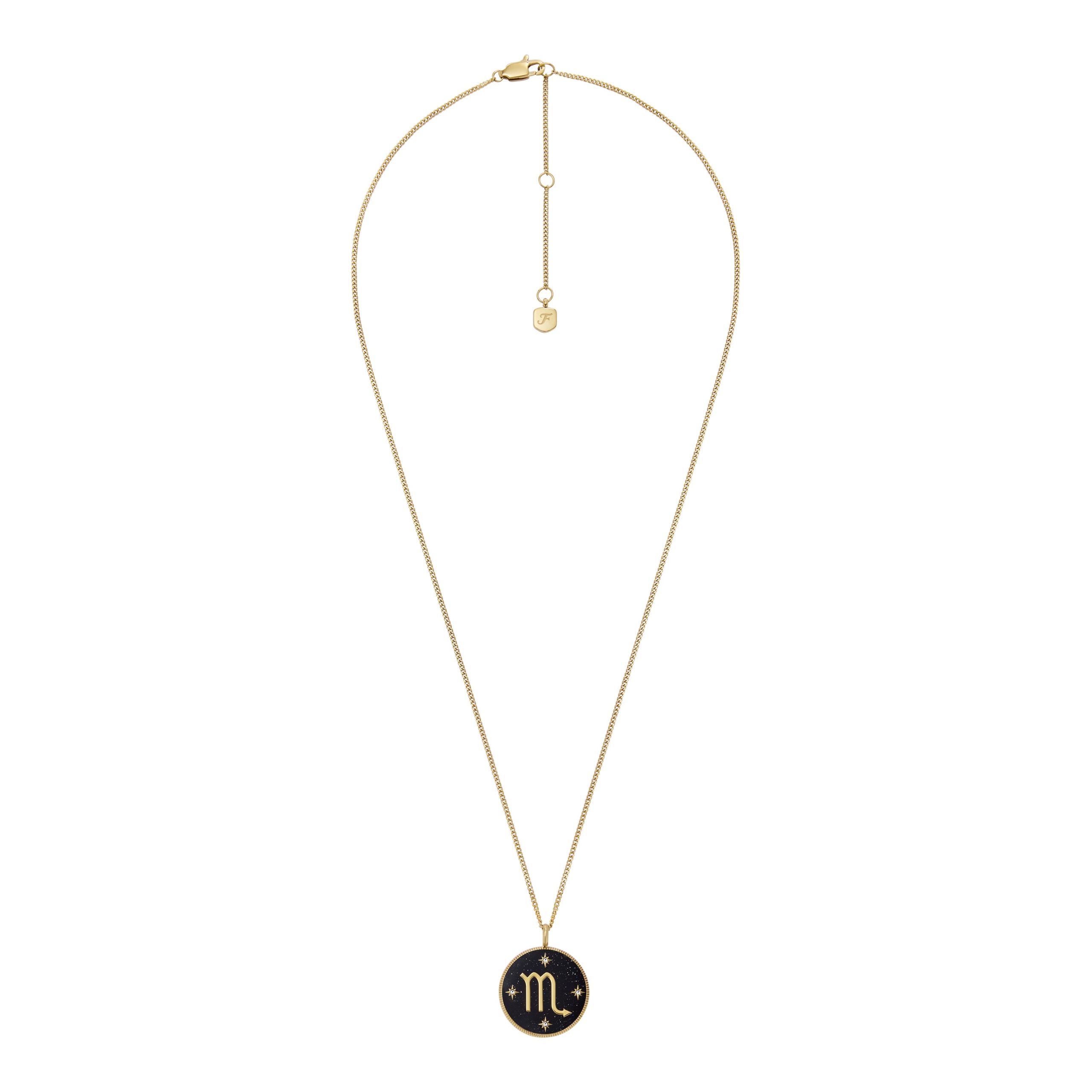 Fossil Scorpio Sutton Zodiac Gold-Tone Stainless Steel Black Sandstone Pendant Necklace - Preorder - Image 7
