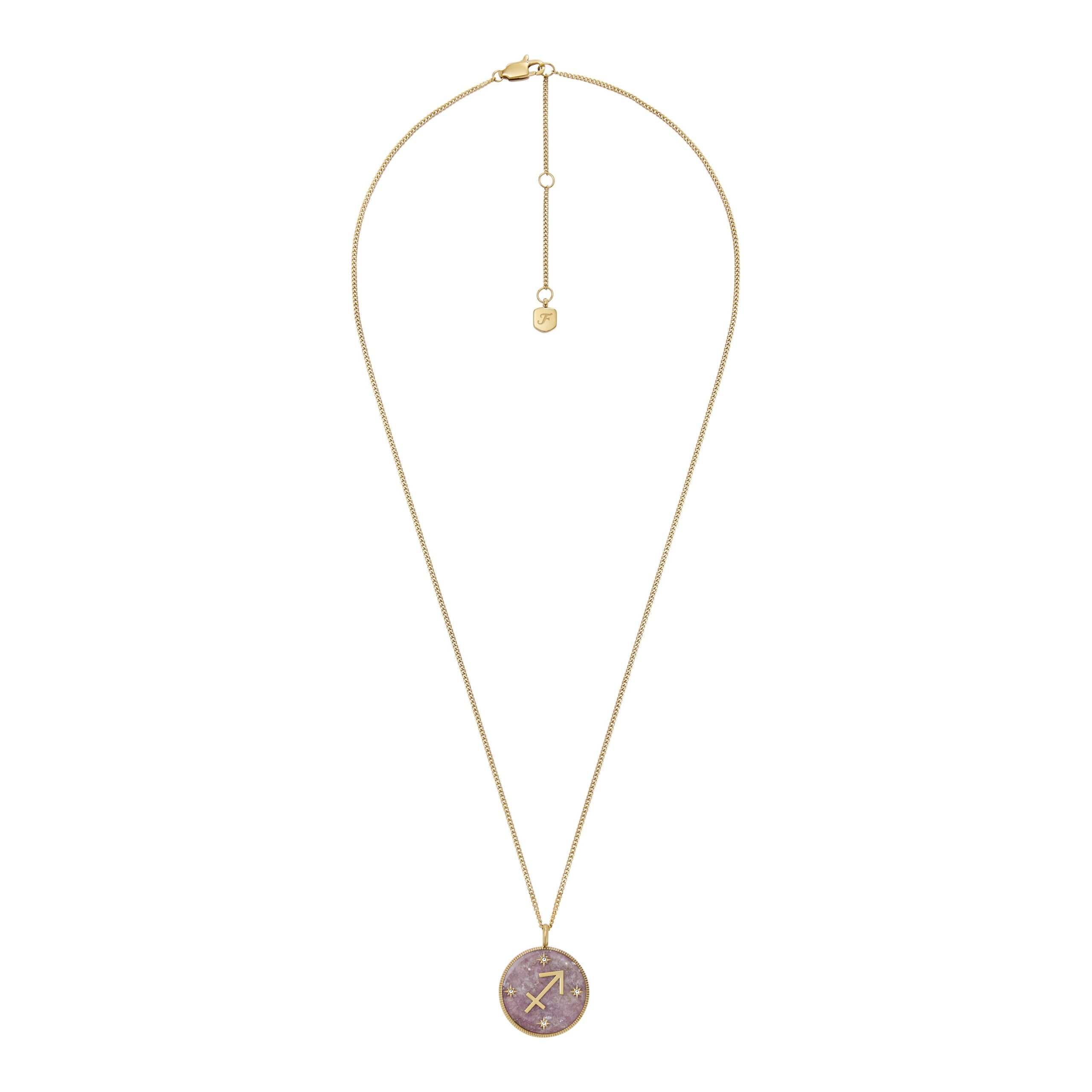 Fossil Sagittarius Sutton Zodiac Gold-Tone Stainless Steel Purple Amethyst Pendant Necklace - Preorder - Image 7