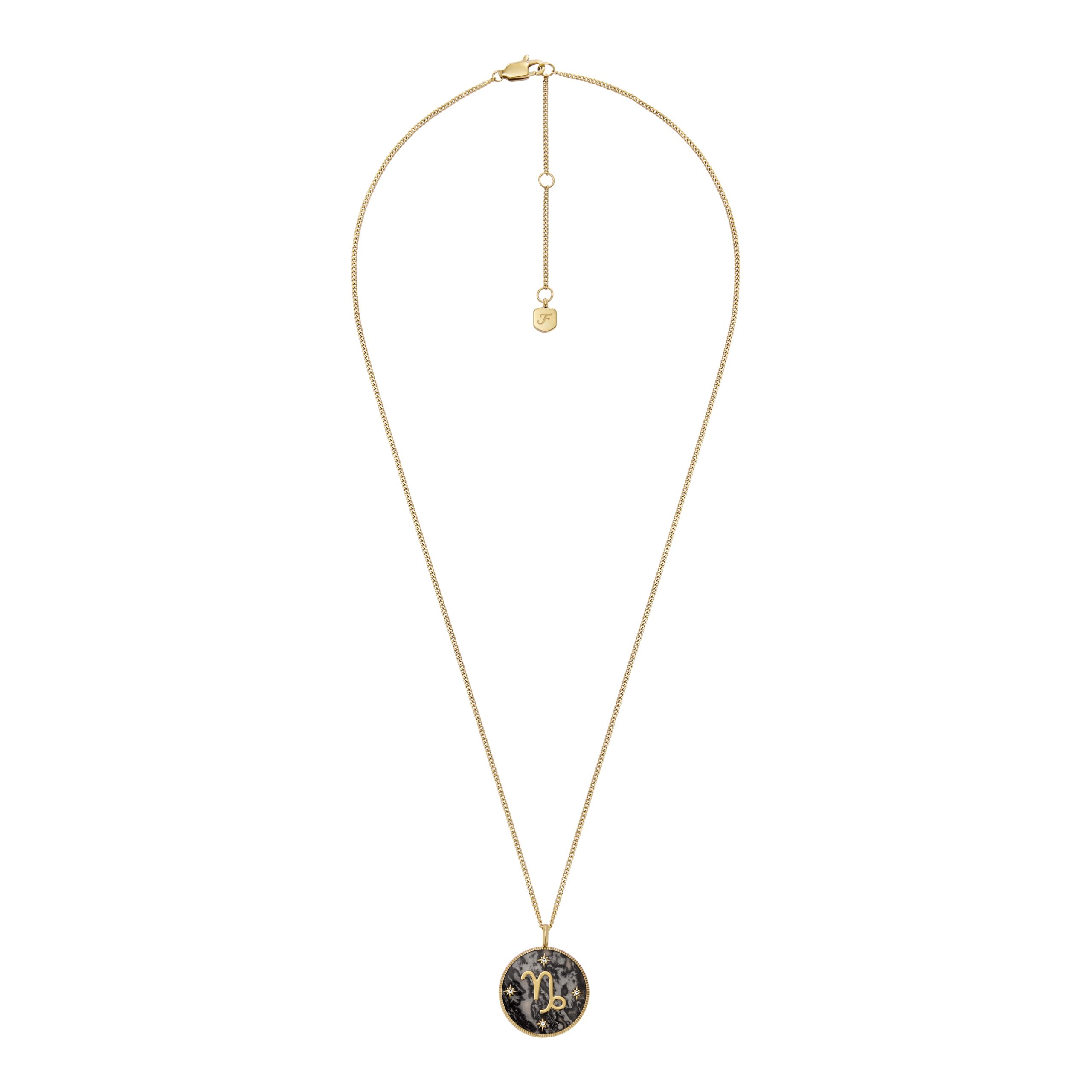 Fossil Capricorn Sutton Zodiac Gold-Tone Stainless Steel Gray Hematite Pendant Necklace - Preorder - Image 7