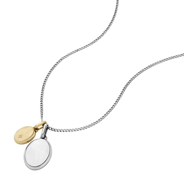Fossil Ellis Two-Tone Stainless Steel Pendant Necklace - Preorder