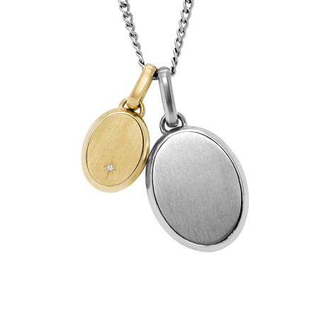 Fossil Ellis Two-Tone Stainless Steel Pendant Necklace - Preorder