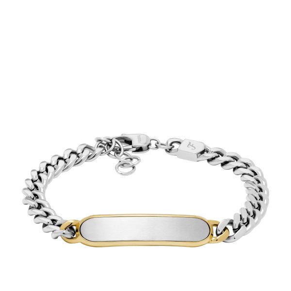 Fossil Ellis Two-Tone Stainless Steel ID Bracelet - Preorder