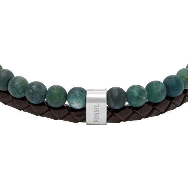 Fossil Beads Brown Leather Multi-Strand Bracelet - Preorder