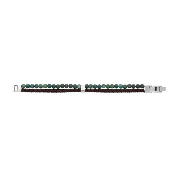 Fossil Beads Brown Leather Multi-Strand Bracelet - Preorder
