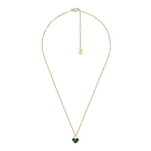 Fossil Sutton Modern Meadows Reconstituted Malachite Heart Pendant Necklace - Preorder
