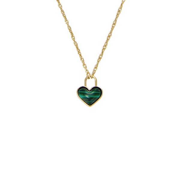 Fossil Sutton Modern Meadows Reconstituted Malachite Heart Pendant Necklace - Preorder
