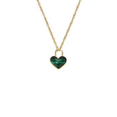 Fossil Sutton Modern Meadows Reconstituted Malachite Heart Pendant Necklace - Preorder