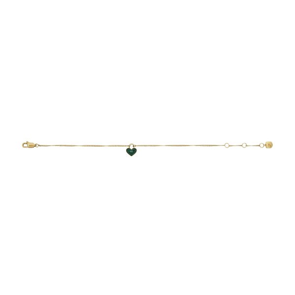 Fossil Sutton Modern Meadows Reconstituted Malachite Heart Chain Bracelet - Preorder