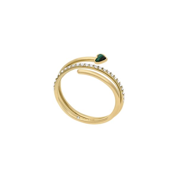 Fossil Sutton Modern Meadows Reconstituted Malachite Prestack Heart Ring - Preorder