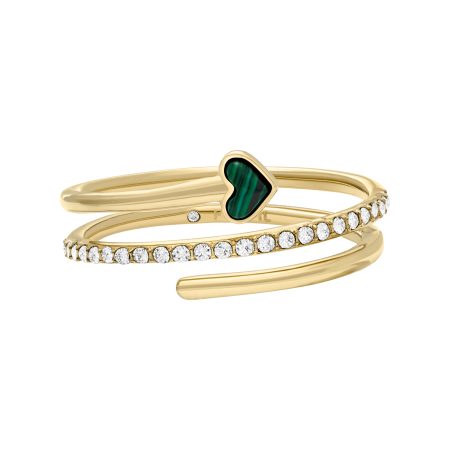 Fossil Sutton Modern Meadows Reconstituted Malachite Prestack Heart Ring - Preorder