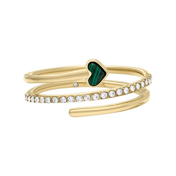 Fossil Sutton Modern Meadows Reconstituted Malachite Prestack Heart Ring - Preorder