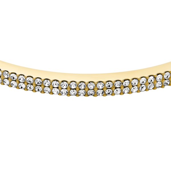 Fossil Ellis Pav&eacute; Glitz Gold-Tone Stainless Steel Bangle Bracelet - Preorder