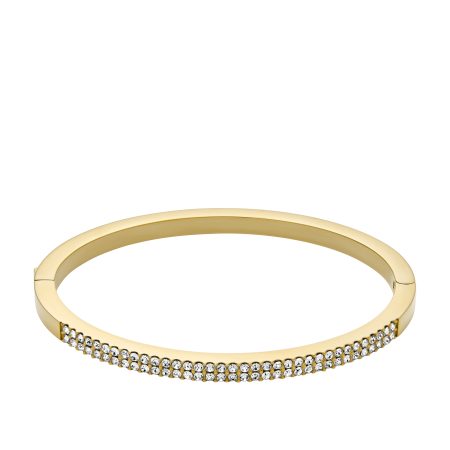 Fossil Ellis Pav&eacute; Glitz Gold-Tone Stainless Steel Bangle Bracelet - Preorder